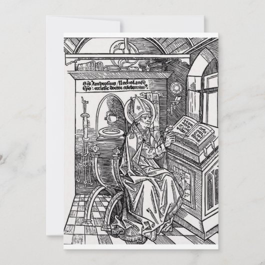Sint Ambrosius van Milaan Feestdagenkaart (Voorkant)
