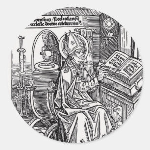 Sint Ambrosius van Milaan Ronde Sticker
