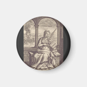 Sint Anastasia de Bevrijder Zwart & Wit Kunst Magneet
