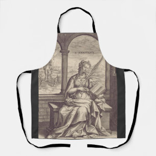 Sint Anastasia de Bevrijder Zwart & Wit Kunst Schort