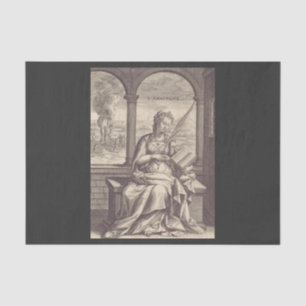 Sint Anastasia de Bevrijder Zwart & Wit Kunst Tissuepapier