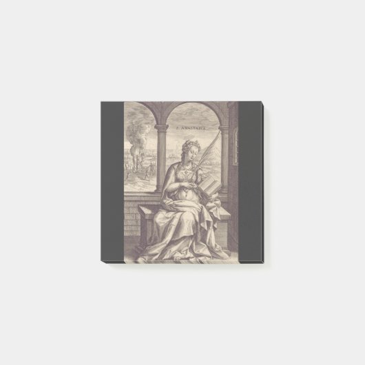 Sint Anastasia de Bevrijder Zwart & Witte Kunst Post-it® Notes (Voorkant)