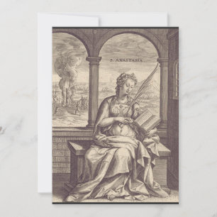 Sint Anastasia de Bevrijderster Zwart & Wit Kunst Kaart
