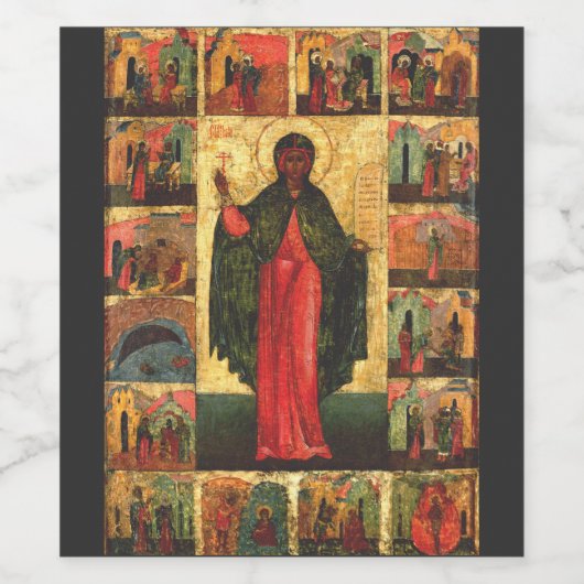 Sint Anastasia Maagd en martelaar Wijn Etiket (Enkel label)