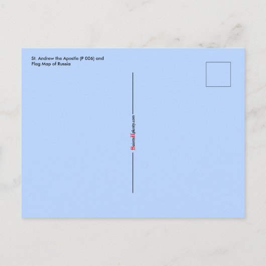 Sint-Andrew met vlag-Kaart van Rusland Feast Day Briefkaart (Achterkant)