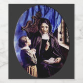 Sint Angela Merici Maagd en stichteres Wijn Etiket (Enkel label)