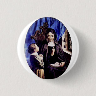 Sint Angela Merici Patroonheilige van Opvoeders en Ronde Button 3,2 Cm