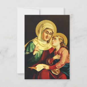 Sint Anna en de jonge Maria Heilige kaart