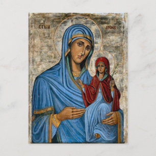 Sint-Anna en de Theotokos Orthodox Christelijk Ico Briefkaart