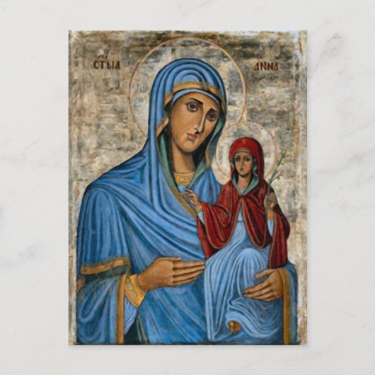 Sint-Anna en de Theotokos Orthodox Christelijk Ico Briefkaart (Voorkant)