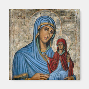 Sint-Anna en de Theotokos Orthodox Christelijk Ico Magneet