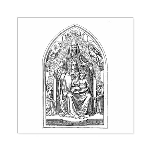 Sint-Anna met de Gezegende Maagd Maria Jezus Katho Rubberstempel (Afrduk)