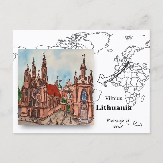 Sint-Annakerk, Vilnius, Litouwen Briefkaart (Voorkant)