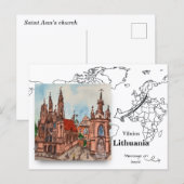 Sint-Annakerk, Vilnius, Litouwen Briefkaart (Voorkant / Achterkant)