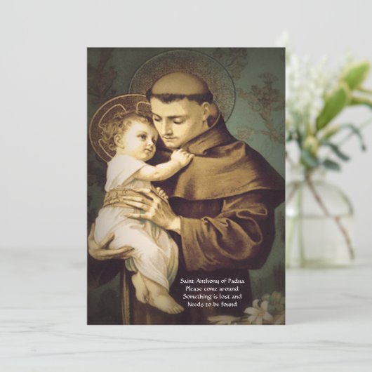 Sint Anthony Restauratie Gebed van Verloren Items Feestdagenkaart (Staand voorkant)