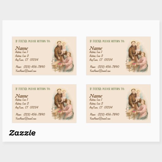 Sint-Anthony van Padua, zoeker van verloren dingen Rechthoekige Sticker (Vel)