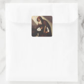 Sint-Antonius Abt Vierkante Sticker (Tas)