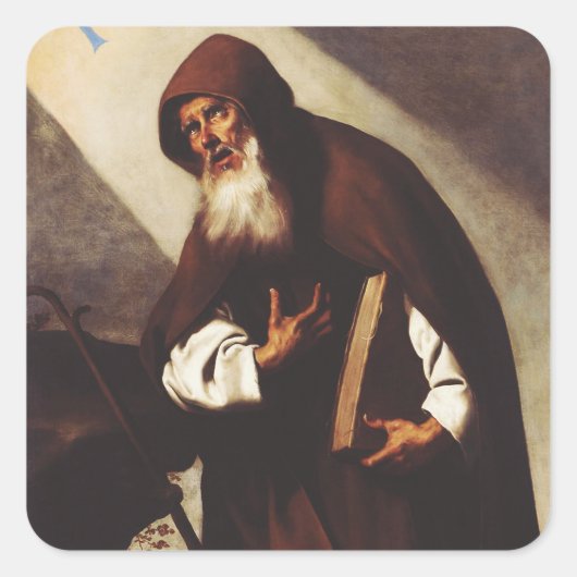 Sint-Antonius Abt Vierkante Sticker (Voorkant)