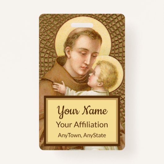 Sint Antonius & het Christuskind (JM 05; Stijl 2) Badge (Voorkant)