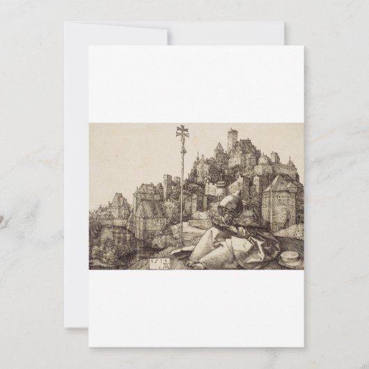 Sint-Antonius lezend van Albrecht Dürer Bedankkaart (Voorkant)