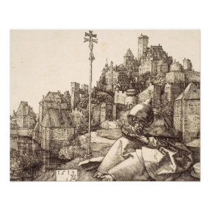 Sint-Antonius lezend van Albrecht Dürer Foto Afdruk