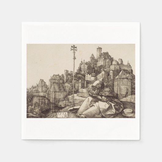 Sint-Antonius lezend van Albrecht Dürer Servet (Voorkant)