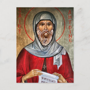 Sint-Antonius Oosters-orthodox Christelijk icoon Briefkaart
