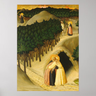 Sint-Antonius - Sano di Pietro Fijne Kunst Poster