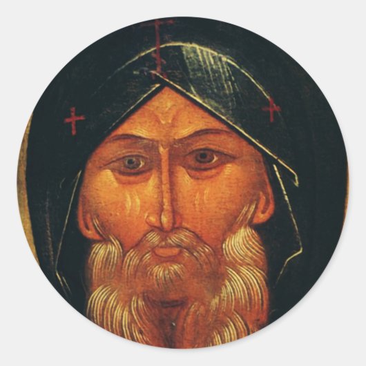 Sint-Antonius van de woestijn Ronde Sticker (Voorkant)