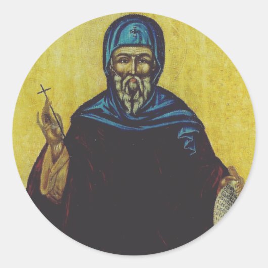 Sint Antonius van Egypte Ronde Sticker (Voorkant)