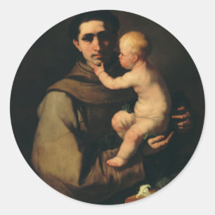 Sint-Antonius van Padua door Luca Giordano  Ronde Sticker