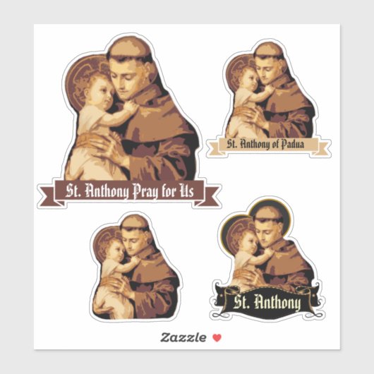 Sint Antonius van Padua Jezus Religieus Sticker (Vel)