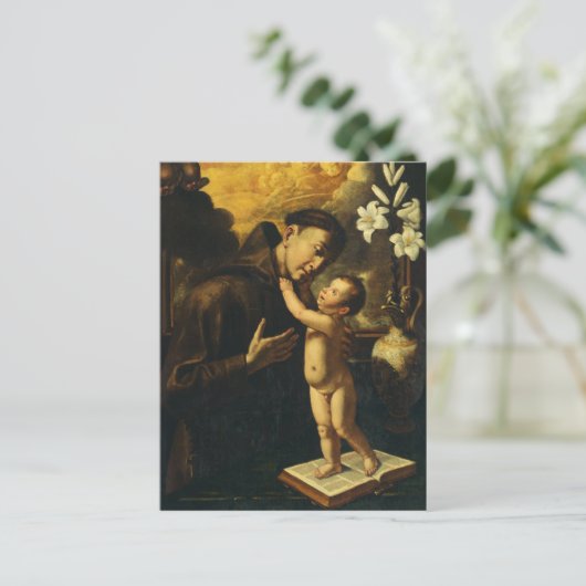 Sint Antonius van Padua met Baby Jezus Briefkaart (Staand voorkant)