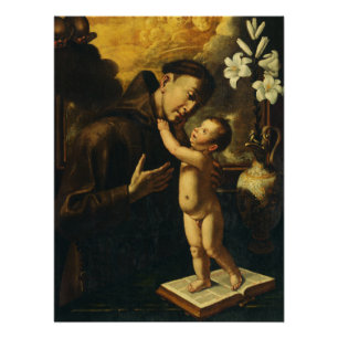 Sint Antonius van Padua met Baby Jezus Perfect Poster