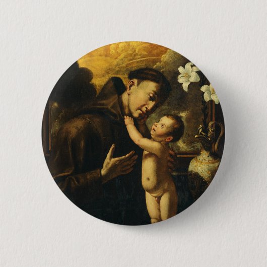 Sint-Antonius van Padua met het Jezuskind Ronde Button 5,7 Cm (Voorkant)
