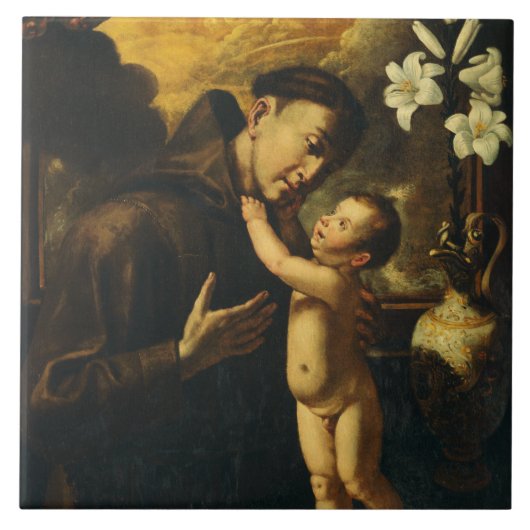 Sint-Antonius van Padua met het Jezuskind Tegeltje (Voorkant)