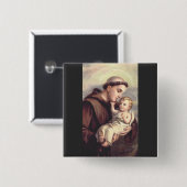 Sint-Antonius van Padua Vierkante Button 5,1 Cm (Voorkant /achterkant)