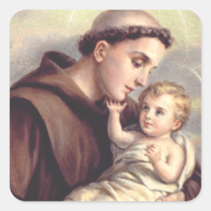Sint-Antonius van Padua Vierkante Sticker