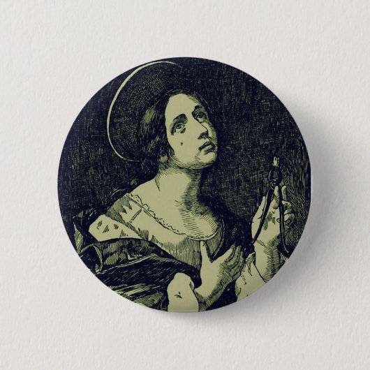 Sint Apollonia Maagd en Martelares Ronde Button 5,7 Cm (Voorkant)