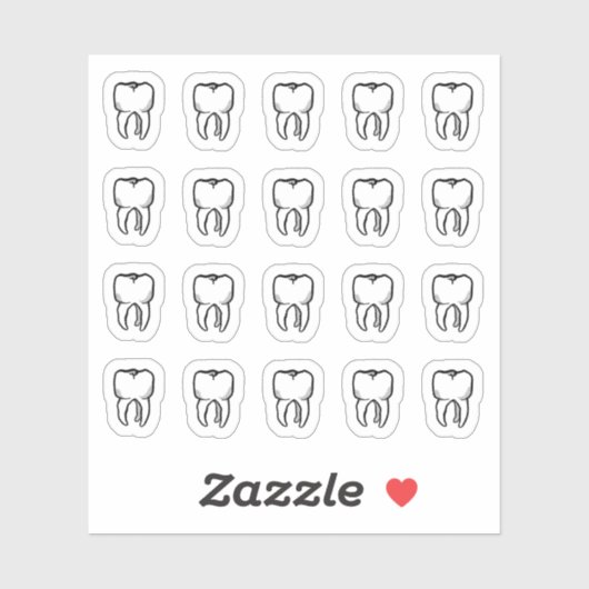 Sint-Apollonia's Teeth - 20 Tooth Stickers (Vel)