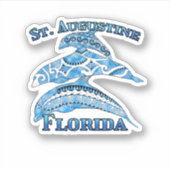 Sint Augustine Florida Vacation Tribal Dolphins Sticker (Voorkant)