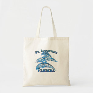 Sint Augustine Florida Vacation Tribal Dolphins Tote Bag