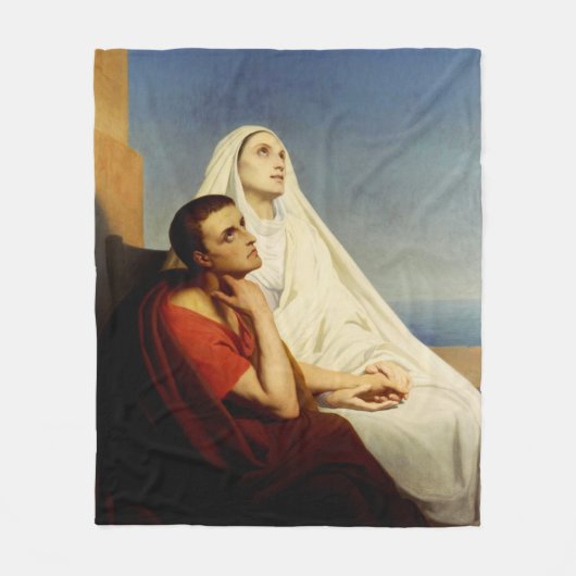 Sint Augustinus en Sint Monica Fleece Deken (Voorkant)