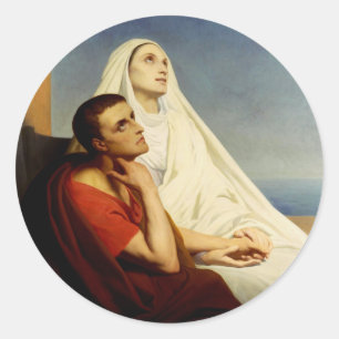 Sint Augustinus en Sint Monica Ronde Sticker