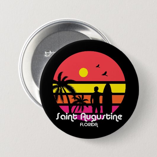 Sint Augustinus Florida Ronde Button 7,6 Cm (Voorkant /achterkant)