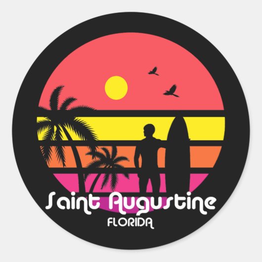 Sint Augustinus Florida Ronde Sticker (Voorkant)