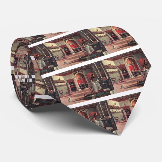 Sint Augustinus in zijn studie - Vittore Carpaccio Stropdas (Opgerold)