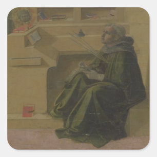 Sint Augustinus in zijn studie (voornaam van de Ba Vierkante Sticker