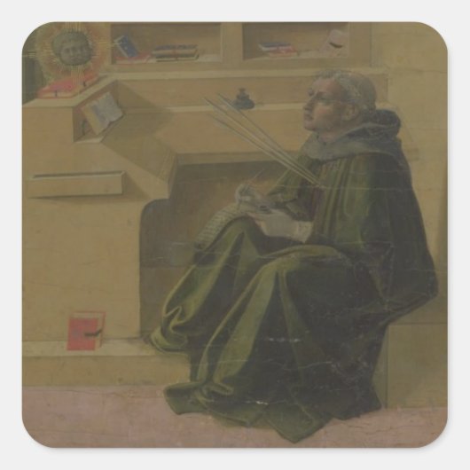 Sint Augustinus in zijn studie (voornaam van de Ba Vierkante Sticker (Voorkant)