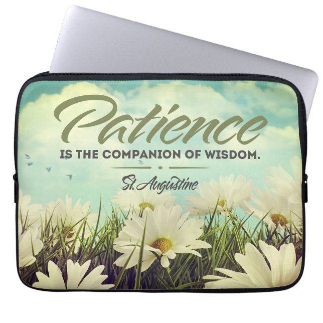 Sint Augustinus Inspirerend citaat "Patience" Laptop Sleeve (Voorkant)
